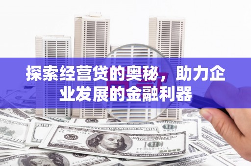 江门探索经营贷的奥秘，助力企业发展的金融利器